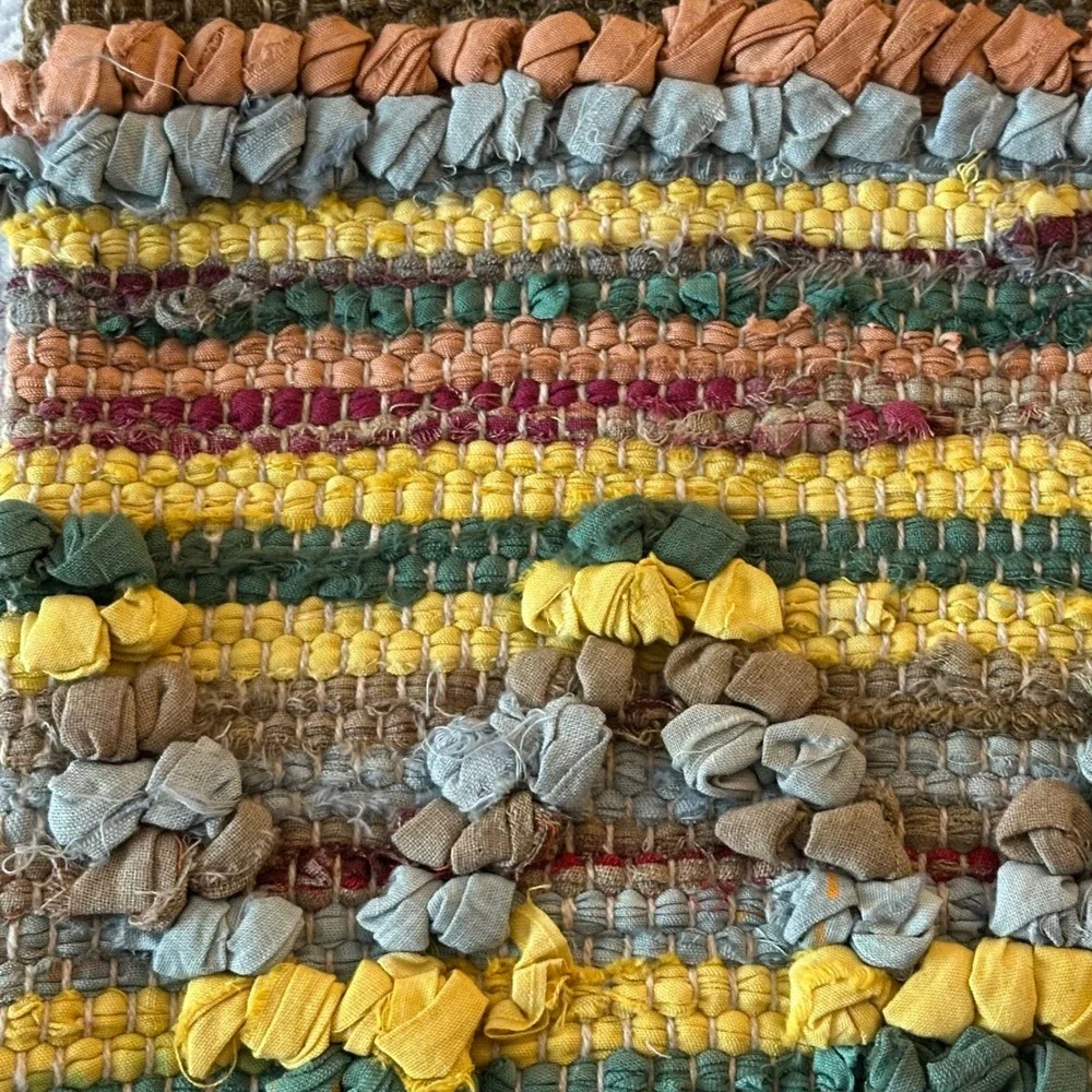 Handmade Cotton Rag Rug Kilim Southwestern Geometric Multicolor Pillow Sham Boho